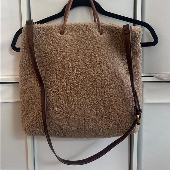 Anthropologie faux fur large crossbody shoulder bag - Picture 5 of 12